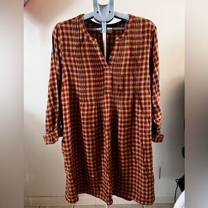 Plaid Brown Checkered Dress